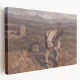 Modern Wall Art: Rustic Autumn Farming Scene with Earthy and Warm Tones