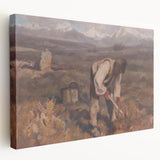 Modern Wall Art: Rustic Autumn Farming Scene with Earthy and Warm Tones