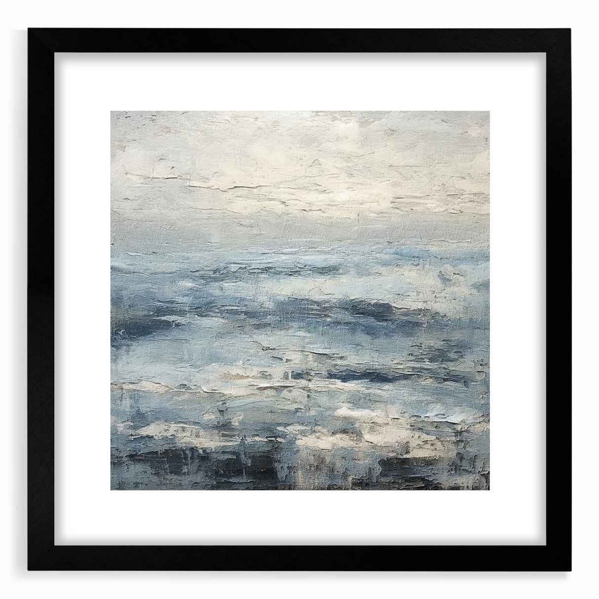 Abstract wall art featuring bold black strokes on a white background, framed with a white mat, perfect for modern home decor and minimalistic aesthetics.