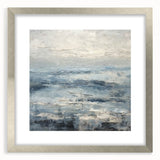 Abstract strokes wall art framed in silver with a mat, showcasing a vibrant interplay of colors and textures, perfect for modern home decor.