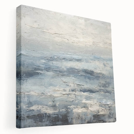 Abstract wall art canvas with vibrant strokes in shades of blue, pink, and yellow, showcasing a modern artistic design. Perfect for contemporary decor.