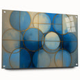 Acrylic Bedroom Wall Art – Geometric Blue & Gold Canvas Print