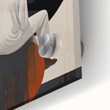 Elegant Dining Room Wall Art - Abstract Black, White & Orange Décor