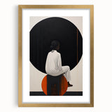 Elegant Dining Room Wall Art - Abstract Black, White & Orange Décor