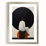 Elegant Dining Room Wall Art - Abstract Black, White & Orange Décor