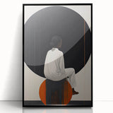 Elegant Dining Room Wall Art - Abstract Black, White & Orange Décor