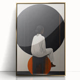 Elegant Dining Room Wall Art - Abstract Black, White & Orange Décor