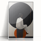 Elegant Dining Room Wall Art - Abstract Black, White & Orange Décor