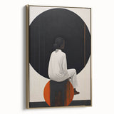 Elegant Dining Room Wall Art - Abstract Black, White & Orange Décor