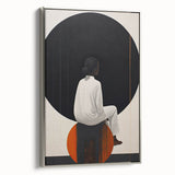 Elegant Dining Room Wall Art - Abstract Black, White & Orange Décor