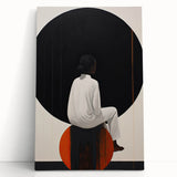 Elegant Dining Room Wall Art - Abstract Black, White & Orange Décor