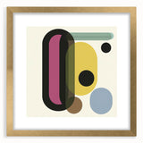 Retro Abstract Living Room Wall Art – Geometric Black & Yellow