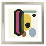 Retro Abstract Living Room Wall Art – Geometric Black & Yellow