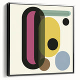 Retro Abstract Living Room Wall Art – Geometric Black & Yellow