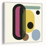 Retro Abstract Living Room Wall Art – Geometric Black & Yellow