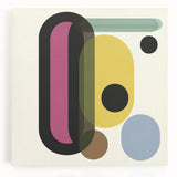 Retro Abstract Living Room Wall Art – Geometric Black & Yellow