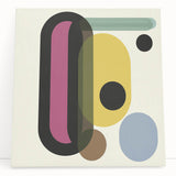 Retro Abstract Living Room Wall Art – Geometric Black & Yellow