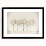 Minimalist Office Wall Art – Elegant Golden Tree Canvas Print