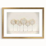 Minimalist Office Wall Art – Elegant Golden Tree Canvas Print