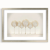 Minimalist Office Wall Art – Elegant Golden Tree Canvas Print