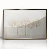 Minimalist Office Wall Art – Elegant Golden Tree Canvas Print