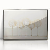 Minimalist Office Wall Art – Elegant Golden Tree Canvas Print
