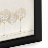 Minimalist Office Wall Art – Elegant Golden Tree Canvas Print