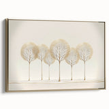 Minimalist Office Wall Art – Elegant Golden Tree Canvas Print
