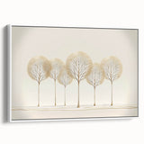 Minimalist Office Wall Art – Elegant Golden Tree Canvas Print