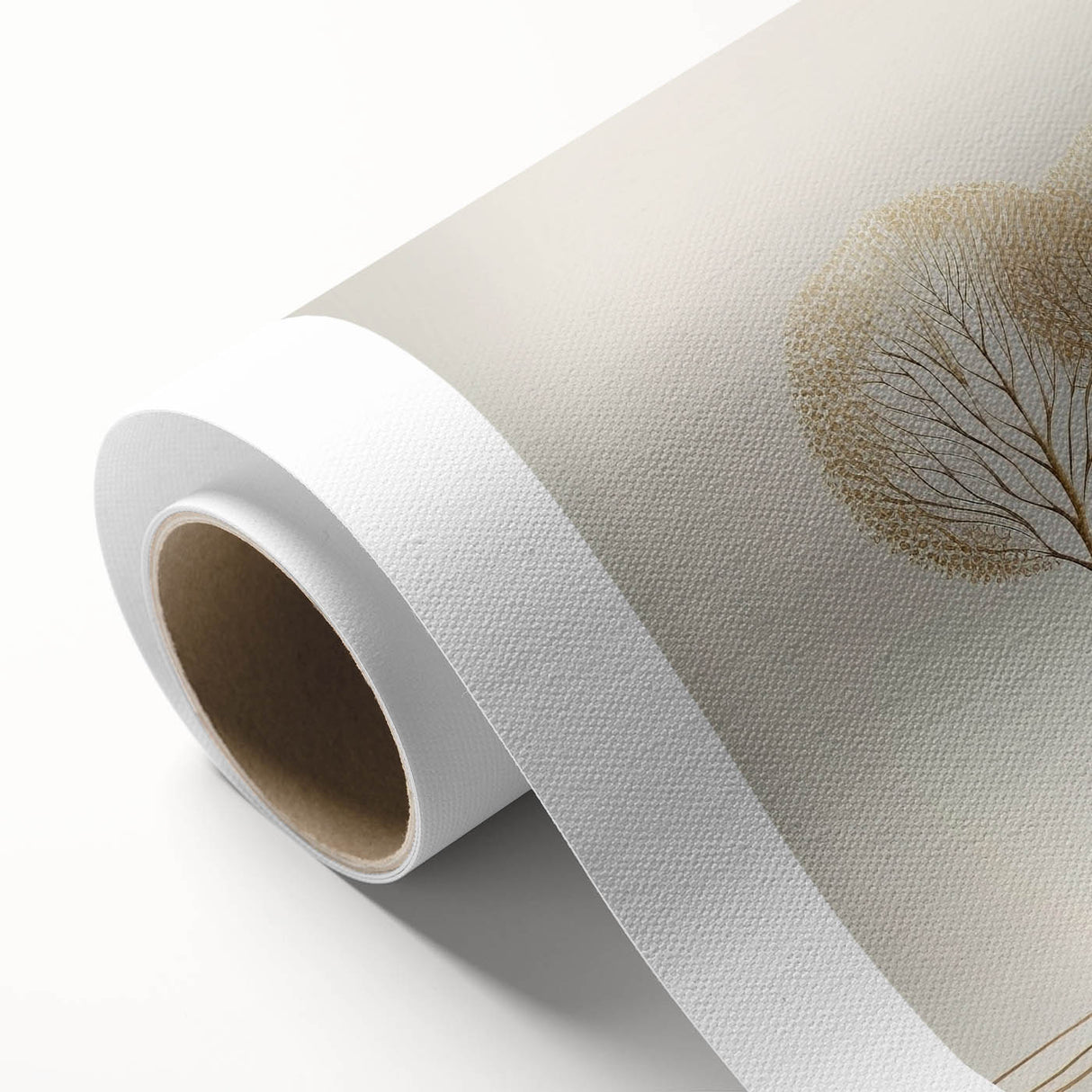 Minimalist Office Wall Art – Elegant Golden Tree Canvas Print