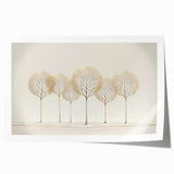 Minimalist Office Wall Art – Elegant Golden Tree Canvas Print