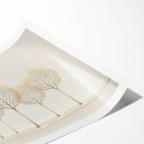 Minimalist Office Wall Art – Elegant Golden Tree Canvas Print