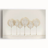 Minimalist Office Wall Art – Elegant Golden Tree Canvas Print