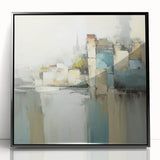 Framed abstract architecture wall art in black acrylic, showcasing geometric patterns and modern design elements, perfect for contemporary home decor.