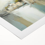 Abstract architectural wall art on rolled canvas, showcasing geometric shapes and vibrant colors, perfect for modern interior decor. Packaged securely in a cardboard tube for protection.