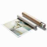 Abstract architecture wall art print showcasing geometric shapes in vibrant colors, rolled for easy shipping and display, perfect for modern home decor.