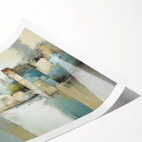 Abstract architectural wall art print showcasing geometric shapes and vibrant colors, rolled and ready for display in a sturdy protective tube. Ideal for modern décor.