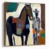 Framed abstract figurative wall art in silver and gold tones, showcasing a modern design on canvas, ideal for contemporary home decor.