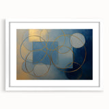 Abstract geometric frame with a white mat, showcasing an elegant front view design perfect for modern decor, emphasizing clean lines and minimalism.