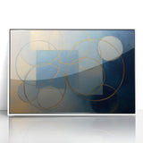 Abstract geometric framed acrylic artwork in white, showcasing intricate patterns and textures, ideal for modern home decor. Perfect for adding a contemporary touch to any room.