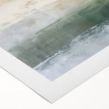 Vibrant abstract landscape wall art rolled canvas featuring rich blues, greens, and earthy tones, ideal for modern home decor or artistic inspiration.