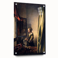 Baroque Art Print - Woman by Window with Green and Red Tones