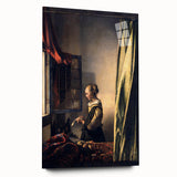 Baroque Art Print - Woman by Window with Green and Red Tones