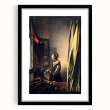 Baroque Art Print - Woman by Window with Green and Red Tones