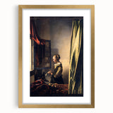 Baroque Art Print - Woman by Window with Green and Red Tones