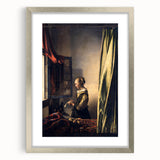 Baroque Art Print - Woman by Window with Green and Red Tones