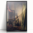 Baroque Art Print - Woman by Window with Green and Red Tones