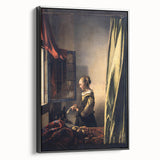 Baroque Art Print - Woman by Window with Green and Red Tones