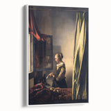 Baroque Art Print - Woman by Window with Green and Red Tones
