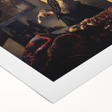 Baroque Art Print - Woman by Window with Green and Red Tones